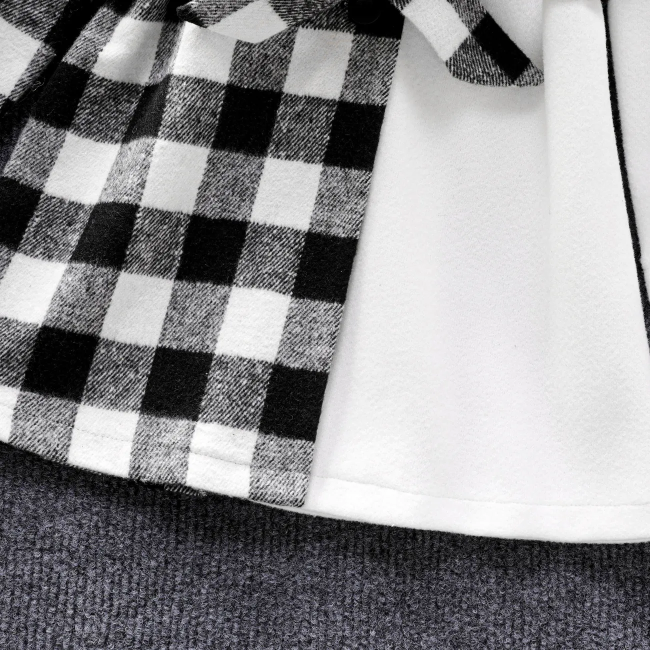 2 pièces Enfant en bas âge Fille Couture de tissus Classique Manteau / Veste noir et blanc big image 1