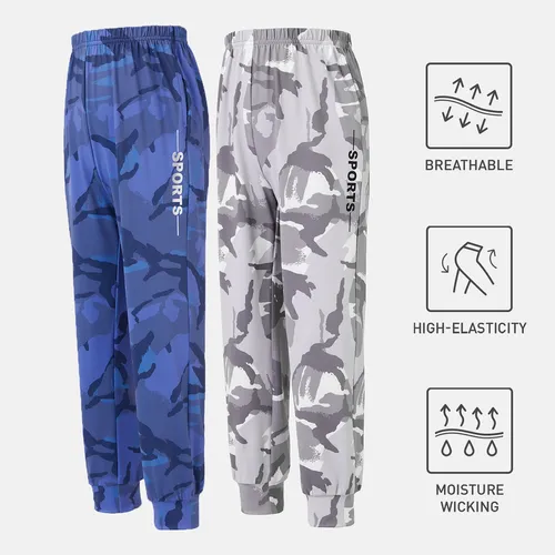 Activewear Kid Boy Camouflage Print Breathable Elasticized Pants