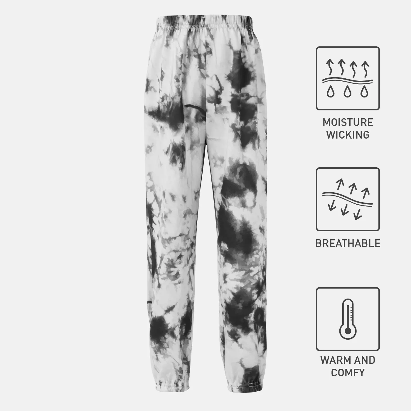 Leggings respiráveis elásticas e tingidas de menina de criança activewear Preto e branco big image 1