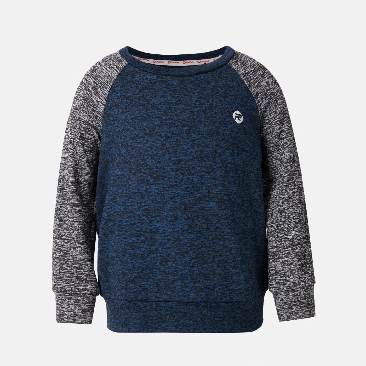 Activewear Kid Boy Colorblock Long Raglan Sleeve Tee Deep Blue big image 1