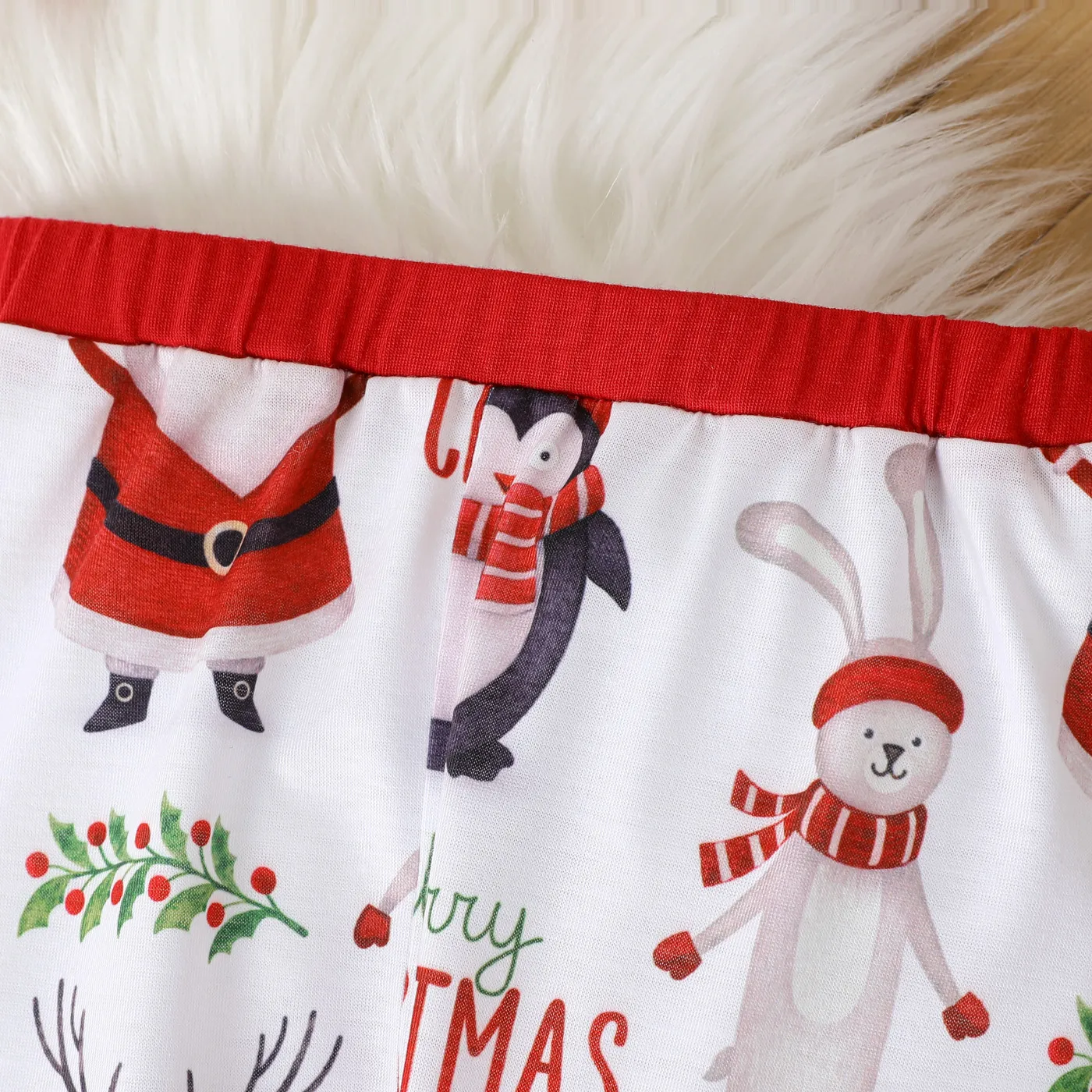 Christmas 2pcs Baby Boy Long-sleeve Letter Graphic Gentleman Romper and Allover Print Pants Set Red-2 image 5