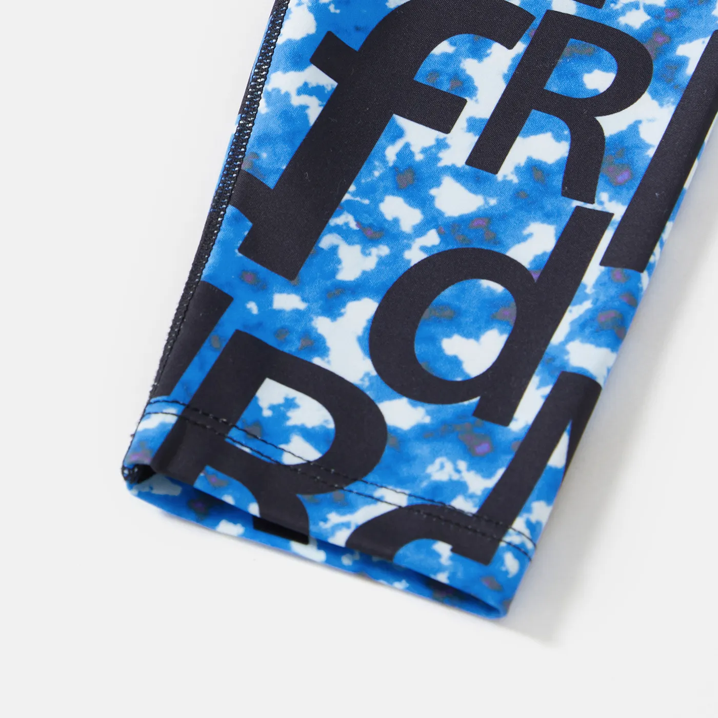 Activewear Kid Girl Letter Print High Waist Leggings Blue image 4