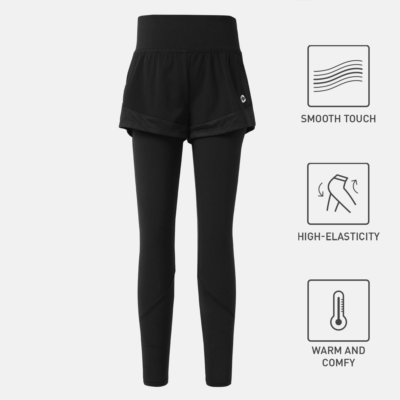 

Activewear Toddler Girl Faux-two Black Shorts Leggings