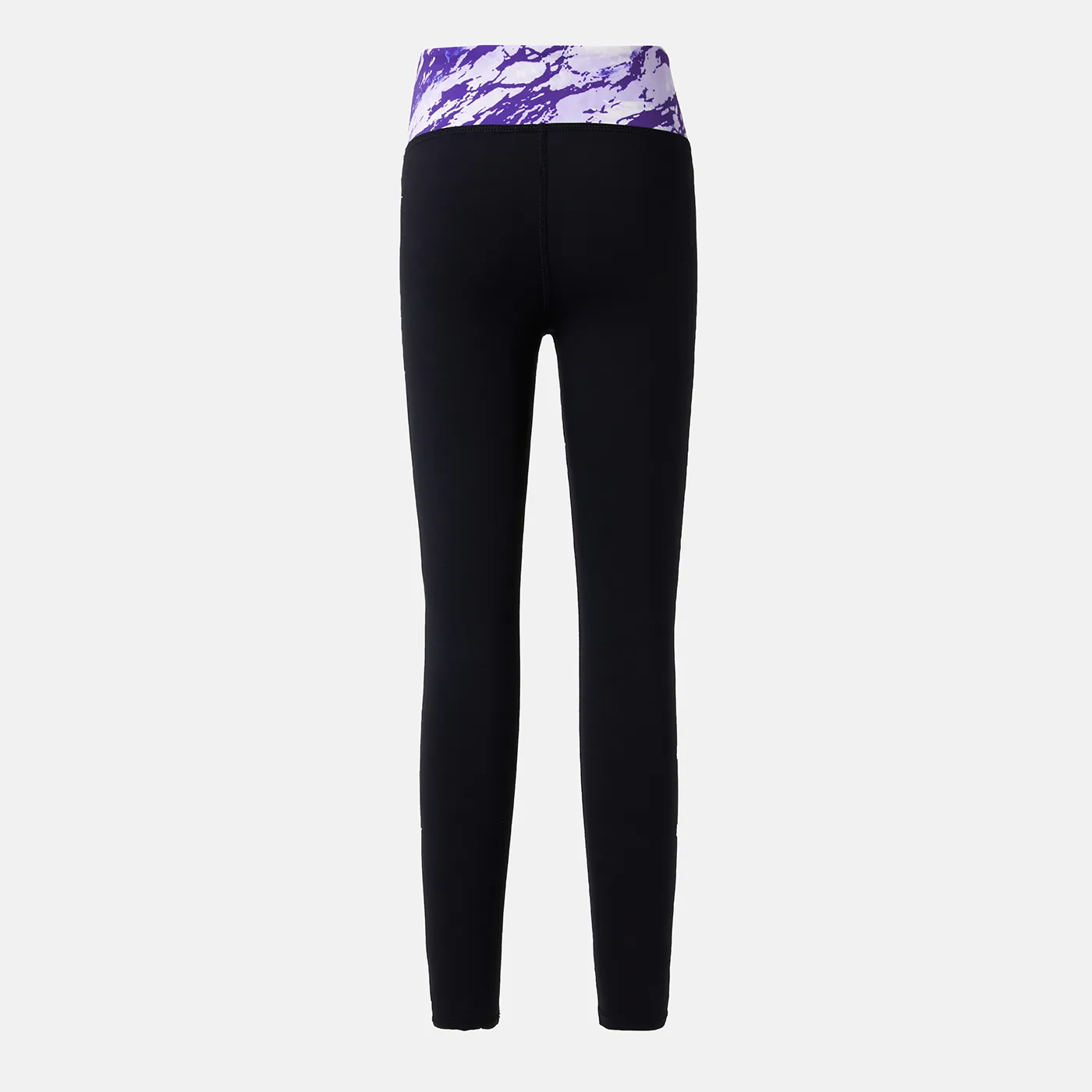 Leggings respiráveis elásticas e elásticas de cintura alta tingidas para crianças de roupas esportivas Preto image 6