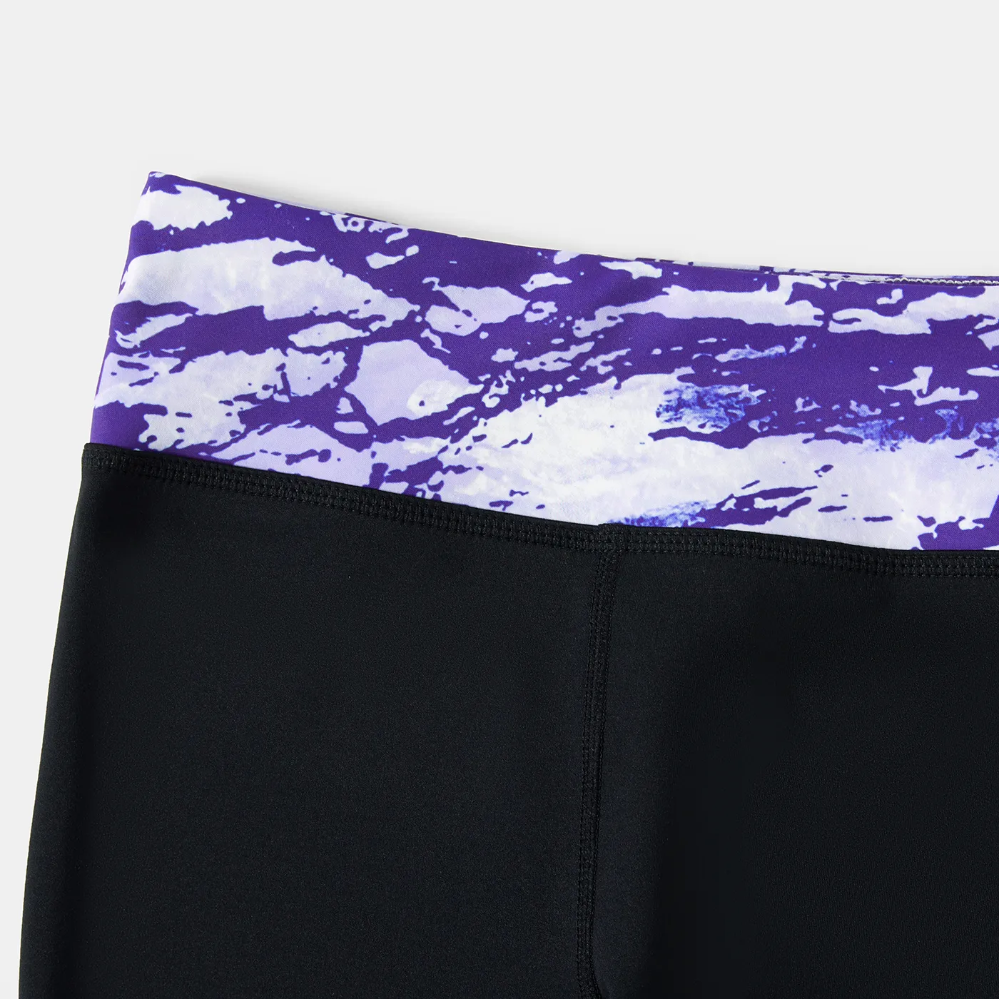 Leggings respiráveis elásticas e elásticas de cintura alta tingidas para crianças de roupas esportivas Preto image 3