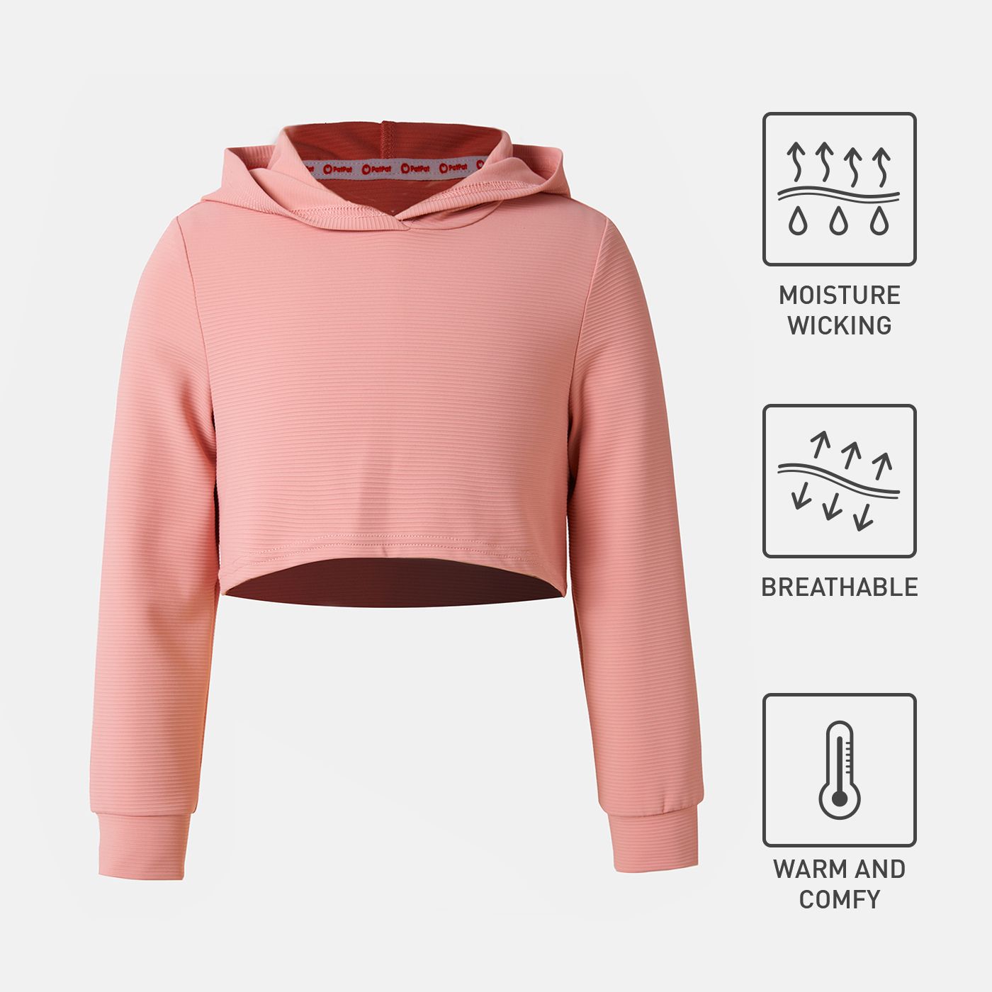

Activewear Toddler Girl Solid Color Crop Hoodie Sweatshirt