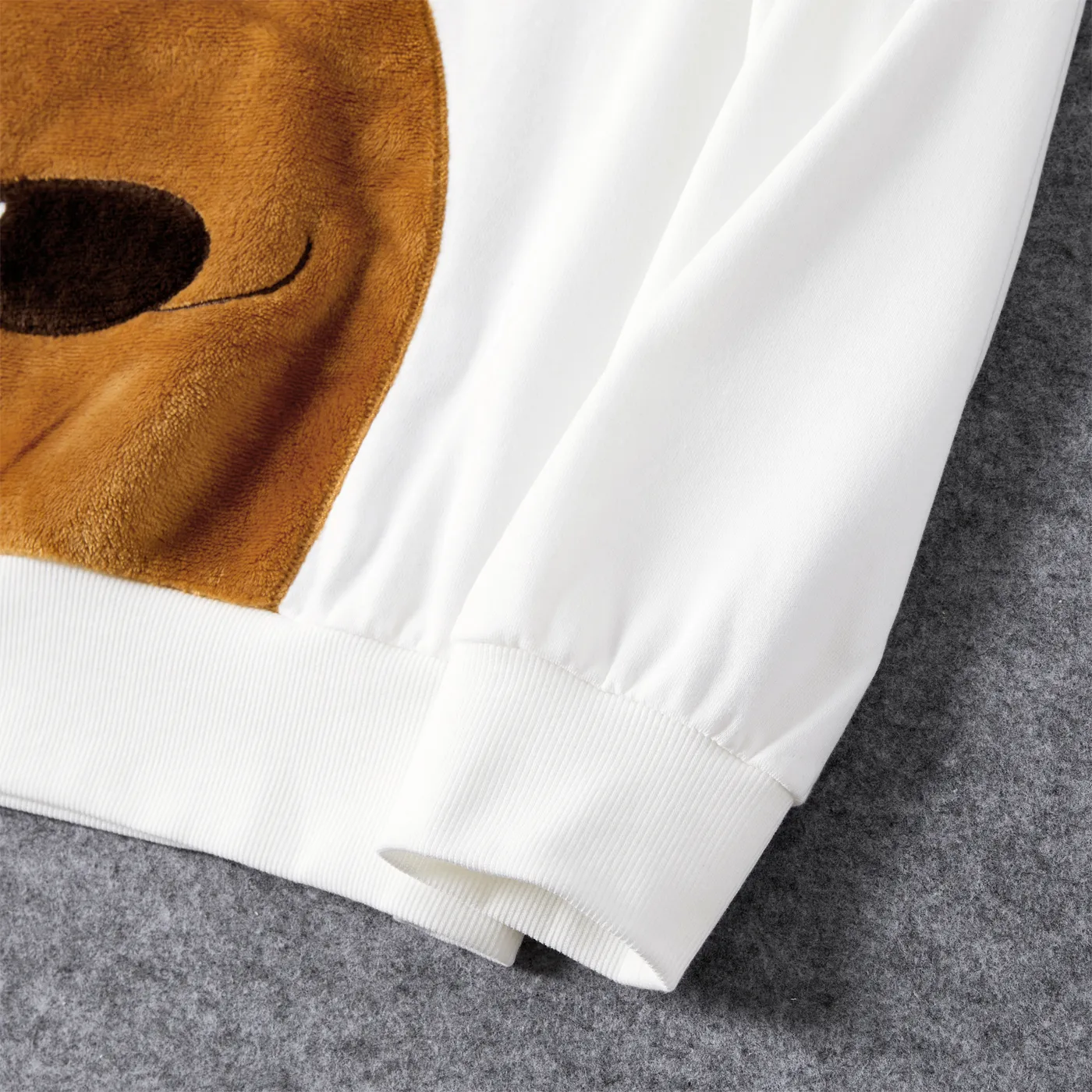 Christmas Family Matching Deer Embroidered Letter Print White Long-sleeve Sweatshirts White image 4
