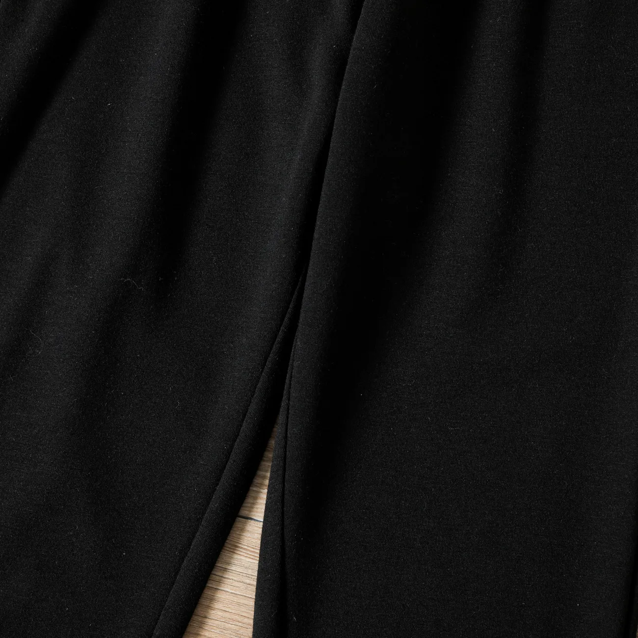pantalones elásticos de rayas para niños Negro big image 1