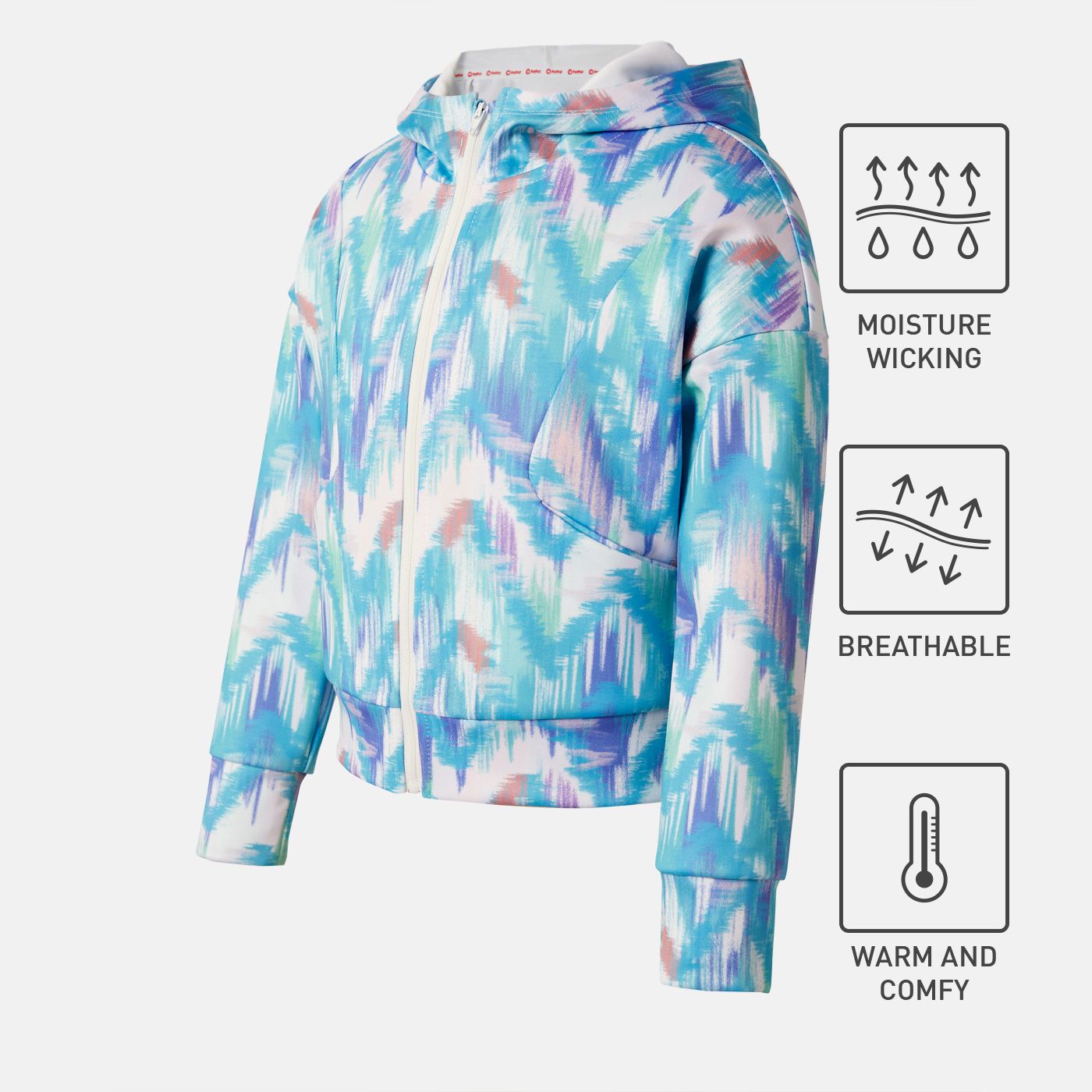 

Activewear Kid Girl Tie Dyed Hooded Jacket