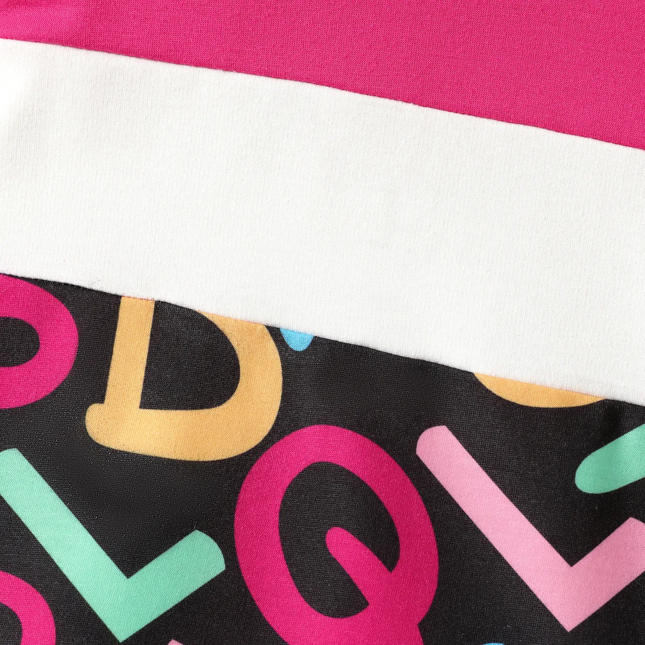 2pcs Kid Girl Letter Print Colorblock Sweatshirt and Elasticized Pants Set Pink big image 1