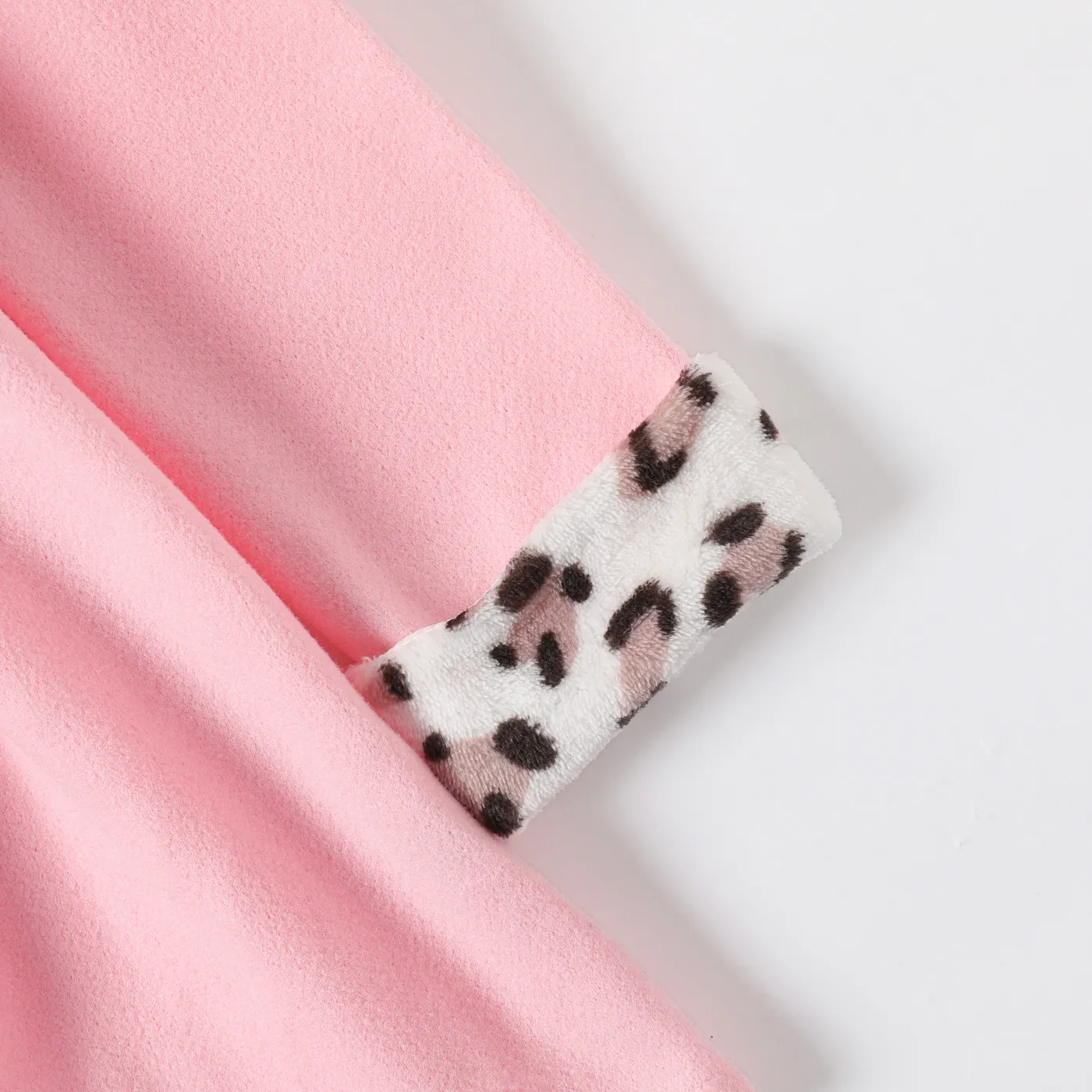Kid Girl Leopard Print Splice Double Breasted Coat  image 4