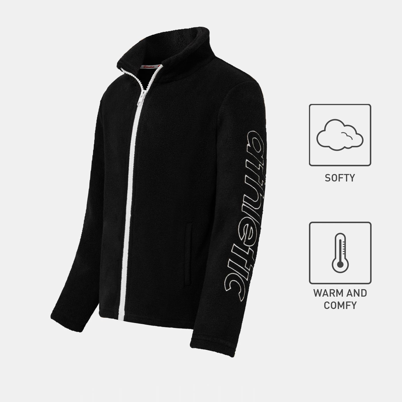 

Activewear Toddler Boy Letter Print Stand Collar Jacket