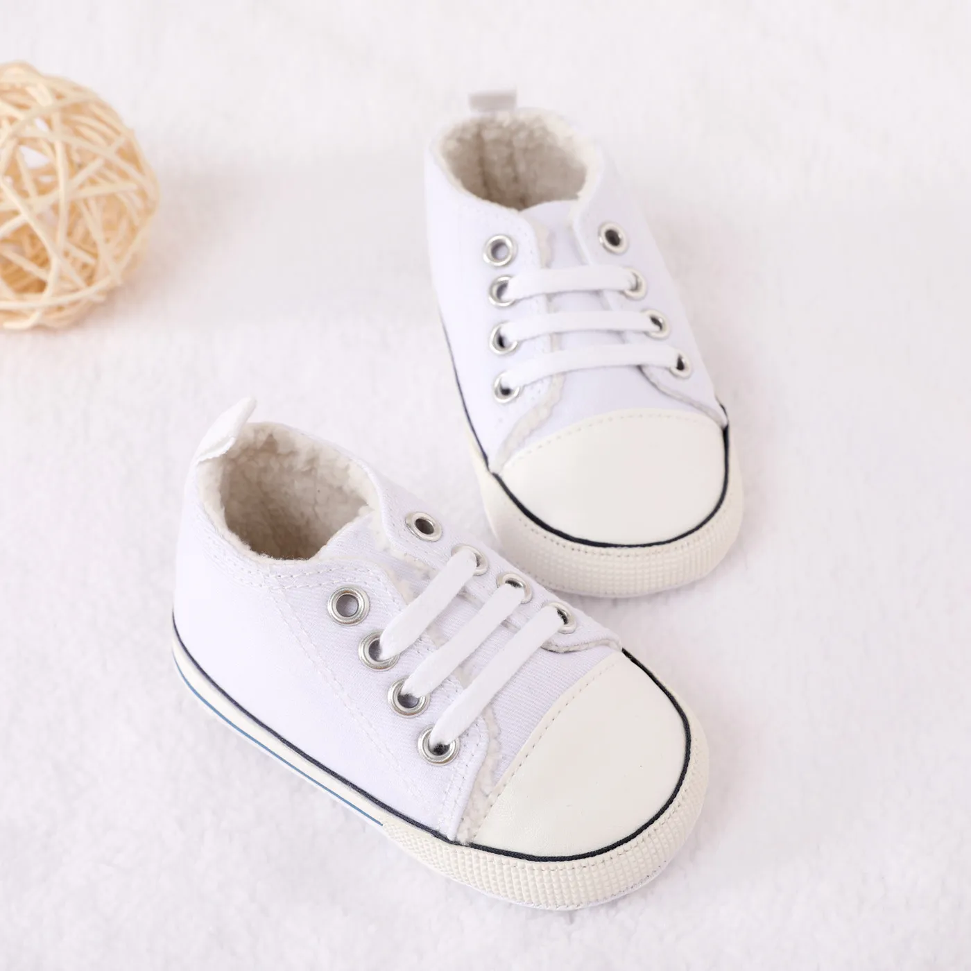 Chaussures De Prémarche à Lacets Doublées De Polaire Pour Bébés / Tout-petits
