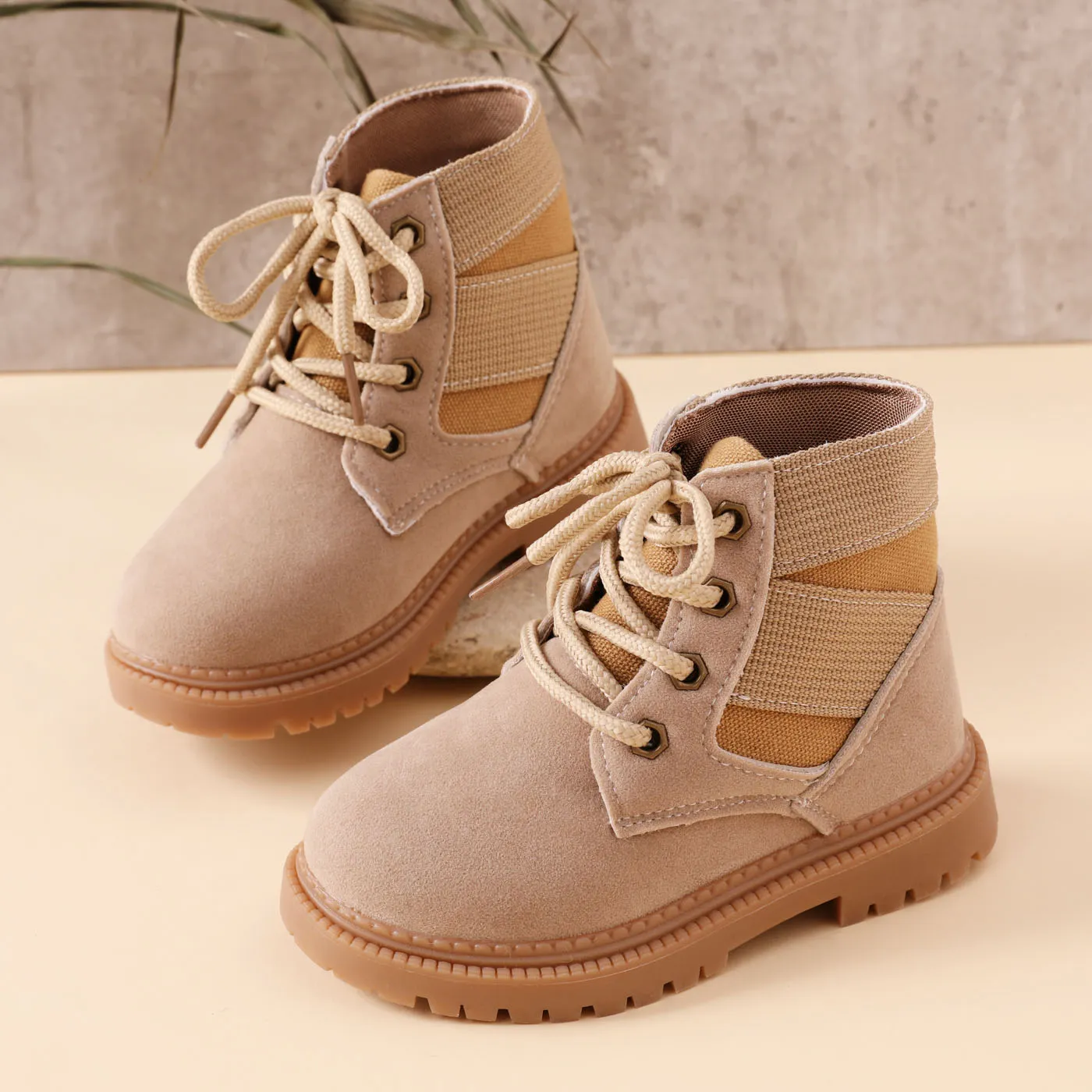 Criança Unissexo Casual Botas Cor Bege image 2