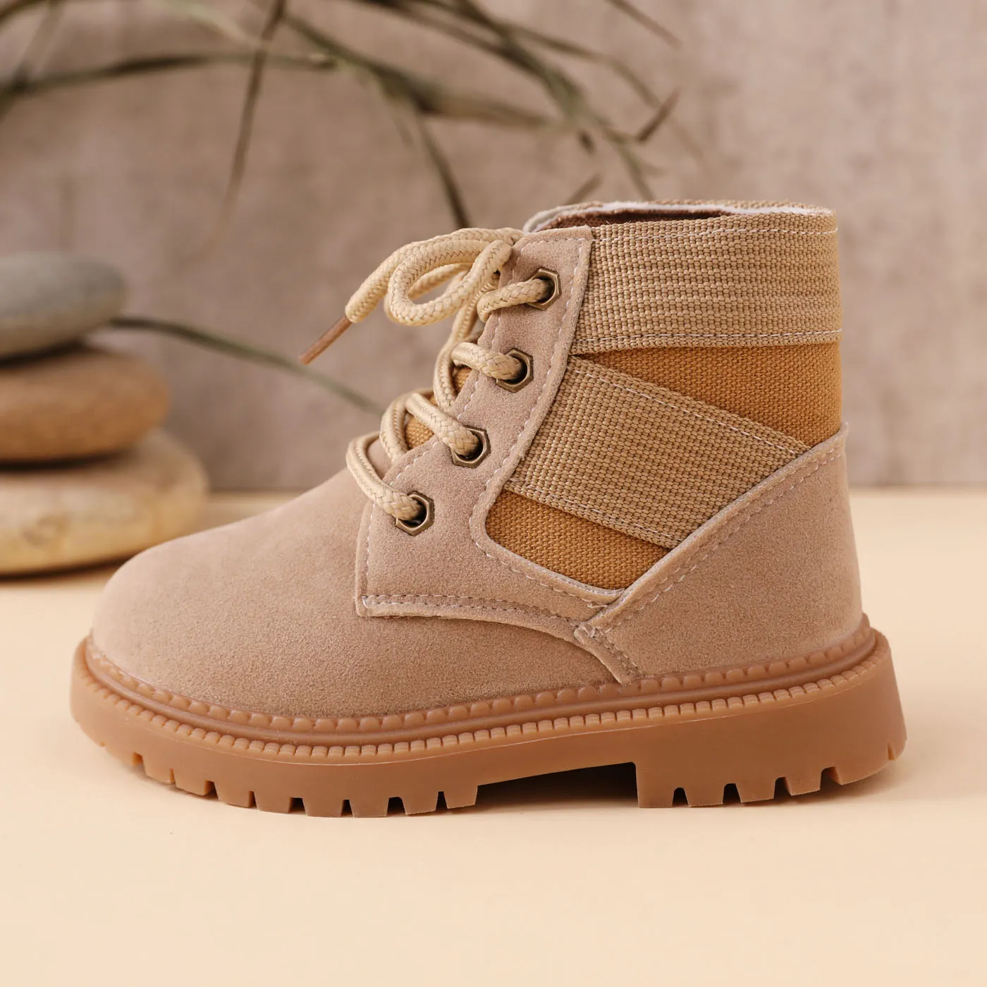 Criança Unissexo Casual Botas Cor Bege image 3