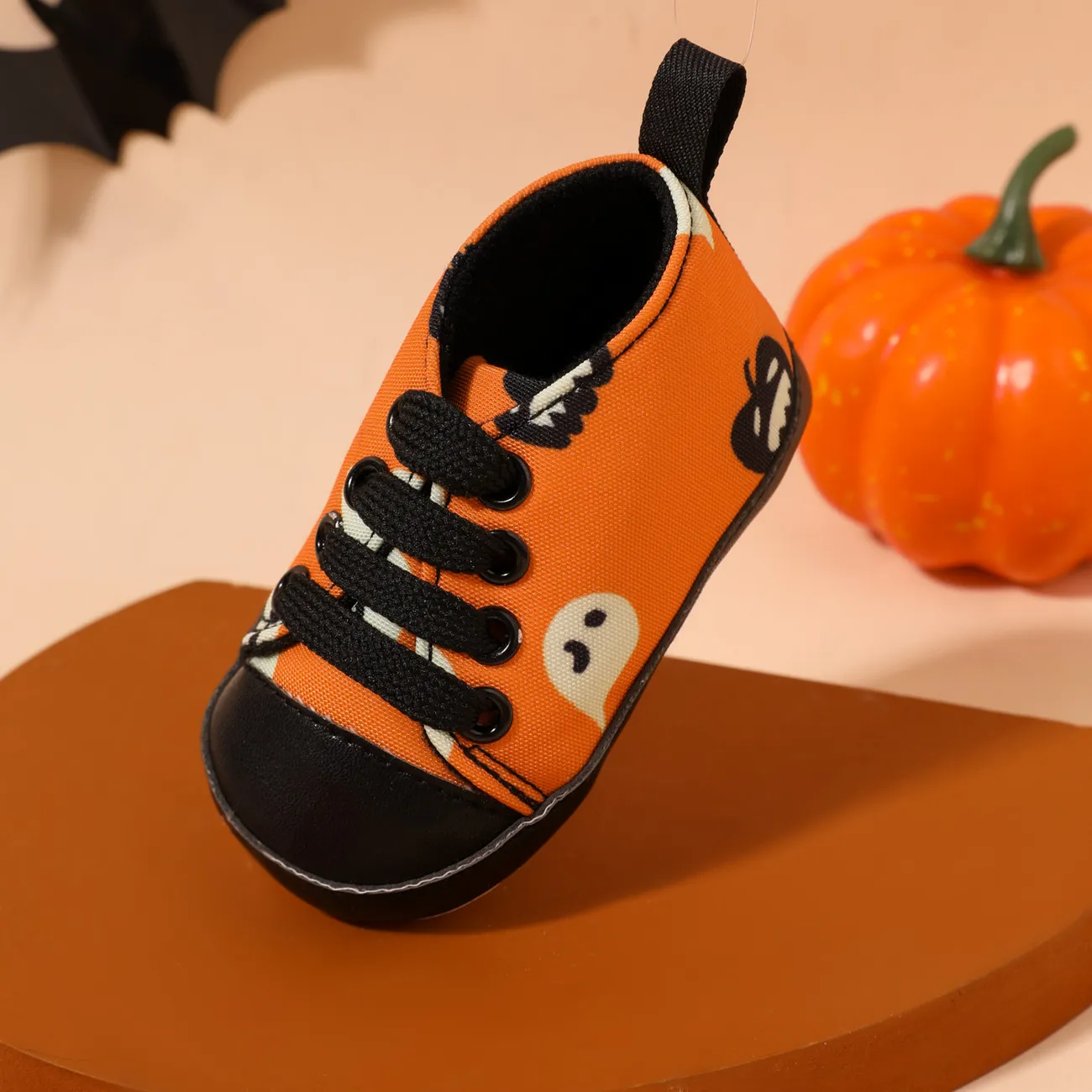 Baby / Toddler Halloween Lace Up Prewalker Shoes Black big image 1