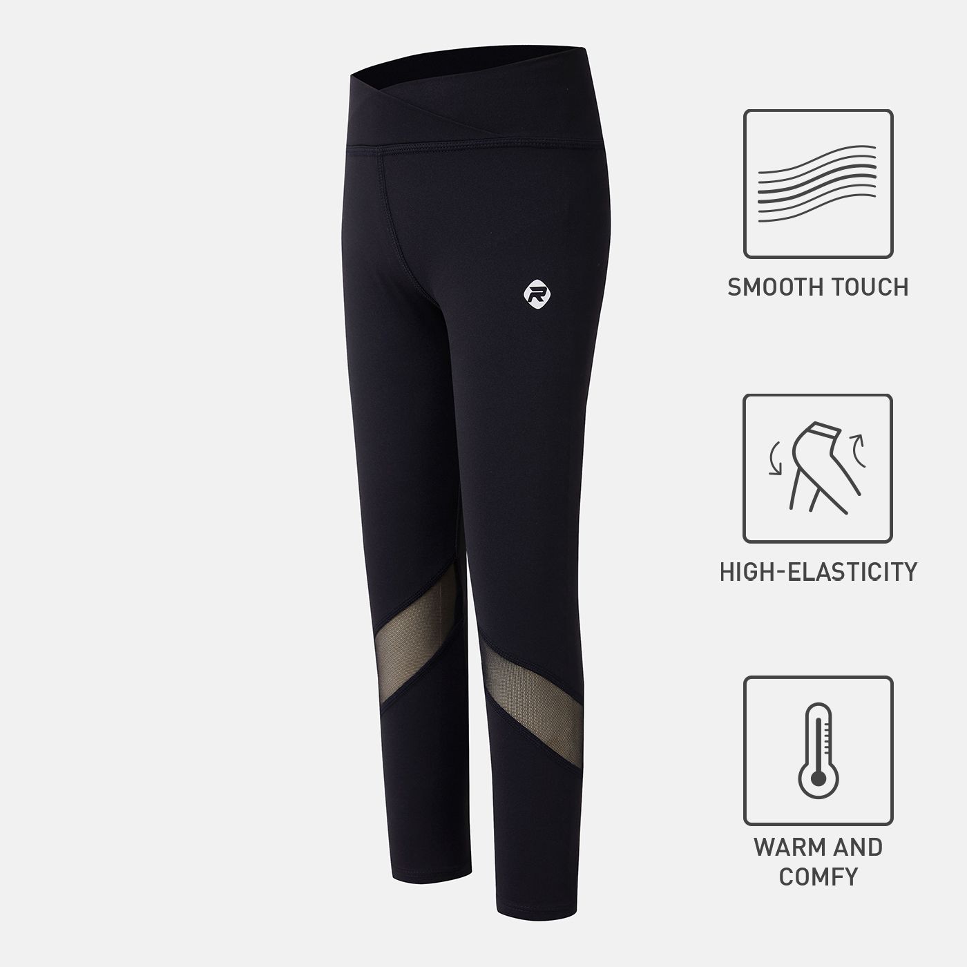 

Activewear Toddler Girl Overlap Waist Mesh Splice Leggings