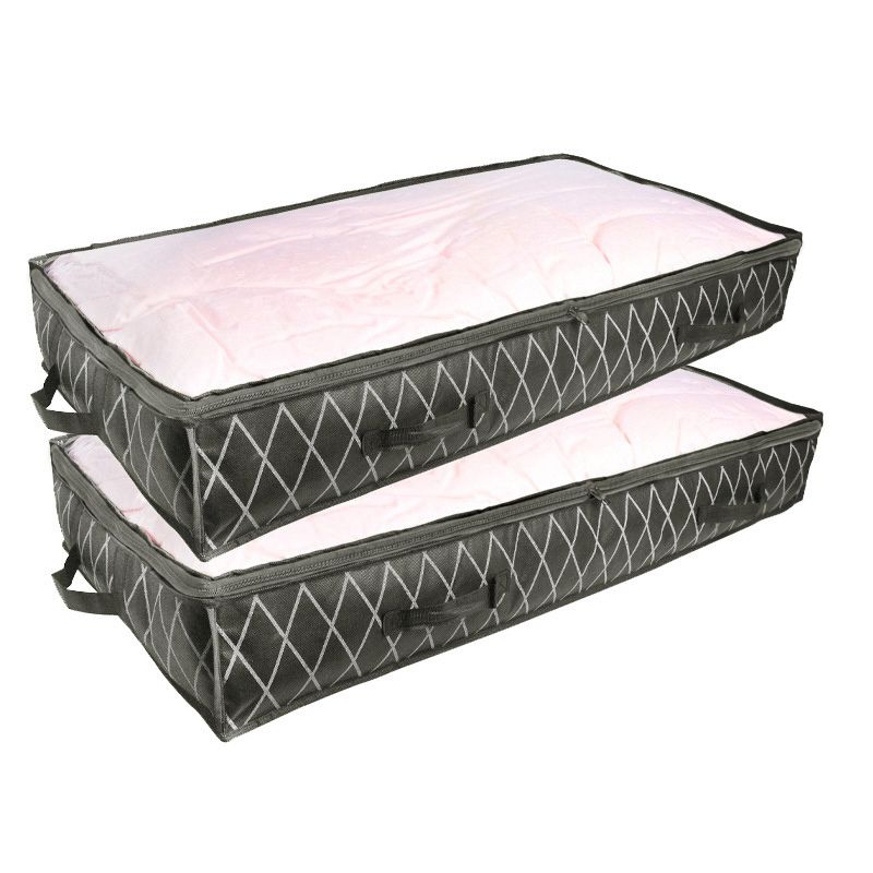 

Underbed Storage Bags Non-Woven Foldable Clothes Bag Storage Containers with Reinforced Handles for Clothes Comforters Quilt Blankets Bedding