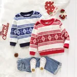 Toddler Boy/Girl Preppy style Snowflake Pattern Fleece Pullover Sweatshirt  image 2