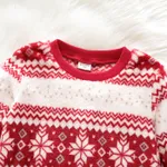 Toddler Boy/Girl Preppy style Snowflake Pattern Fleece Pullover Sweatshirt  image 4