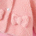Baby Girl Solid Thermal Fuzzy Fleece Long-sleeve Coat  image 4