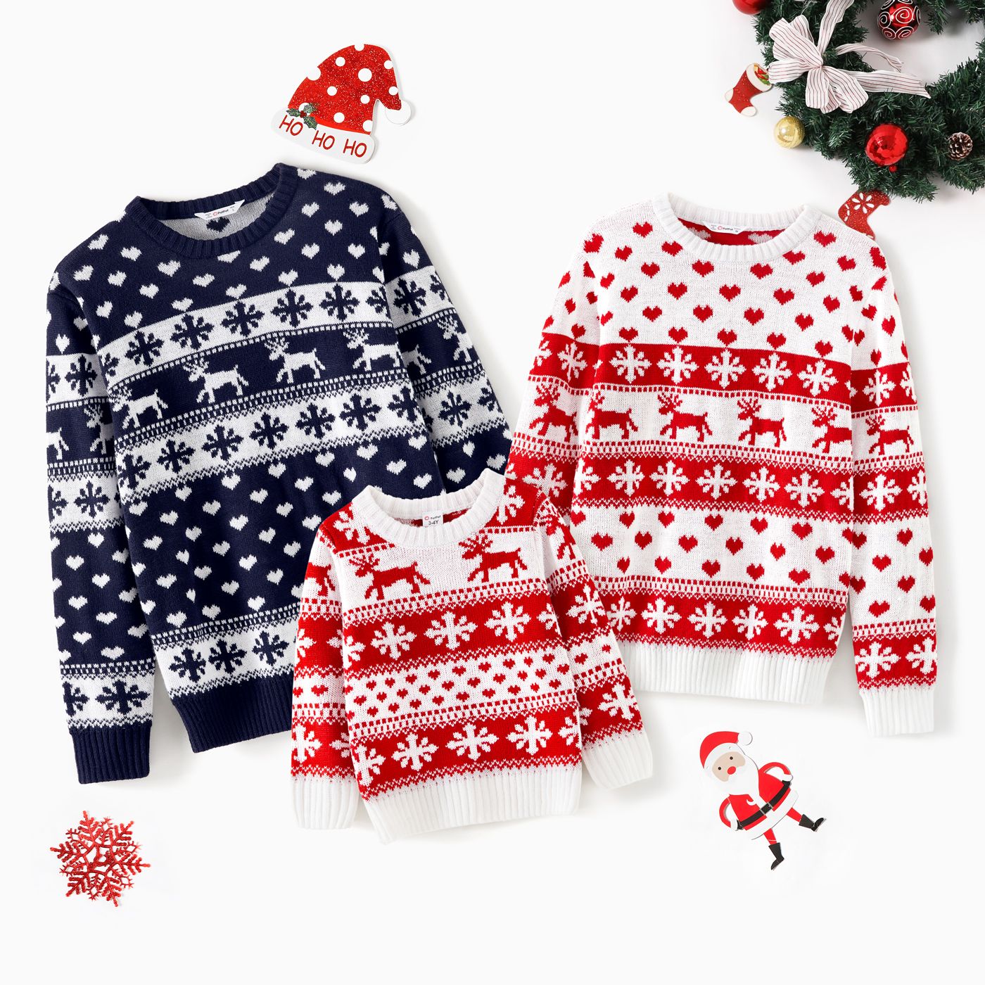 

Christmas Family Matching Allover Pattern Long-sleeve Knitted Sweaters
