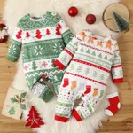Christmas Baby Boy/Girl Allover Print Long-sleeve Jumpsuit  image 2