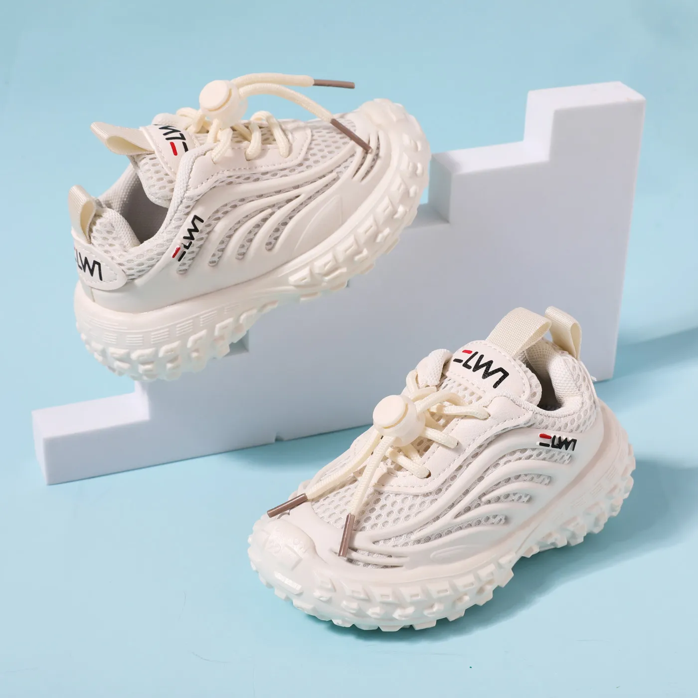 Toddler / Kid Letter Detail Lace Up Breathable Chunky Sneakers