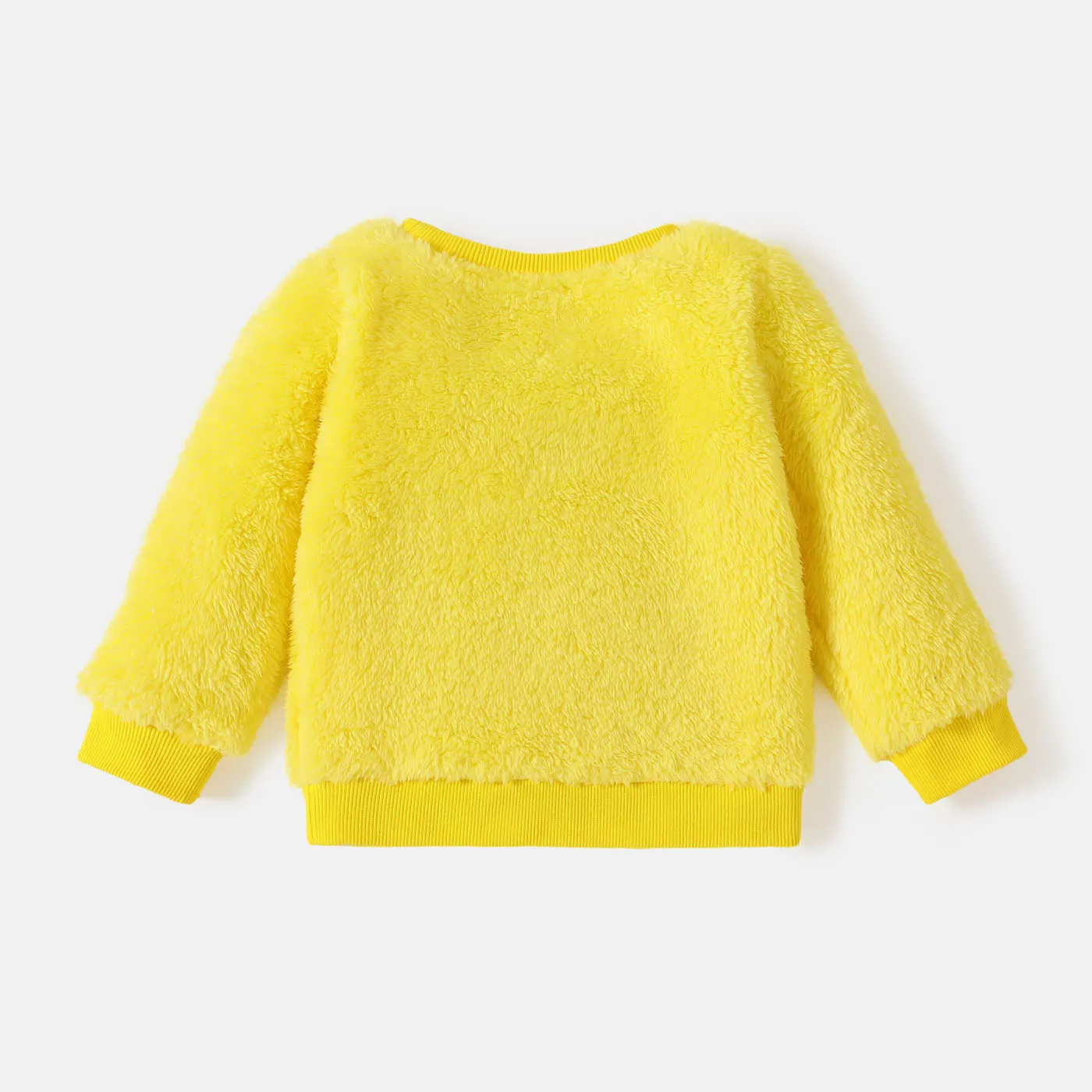 Looney Tunes Baby Boy/Girl Cartoon Animal Embroidered Long-sleeve Thermal Fuzzy Pullover Yellow image 2