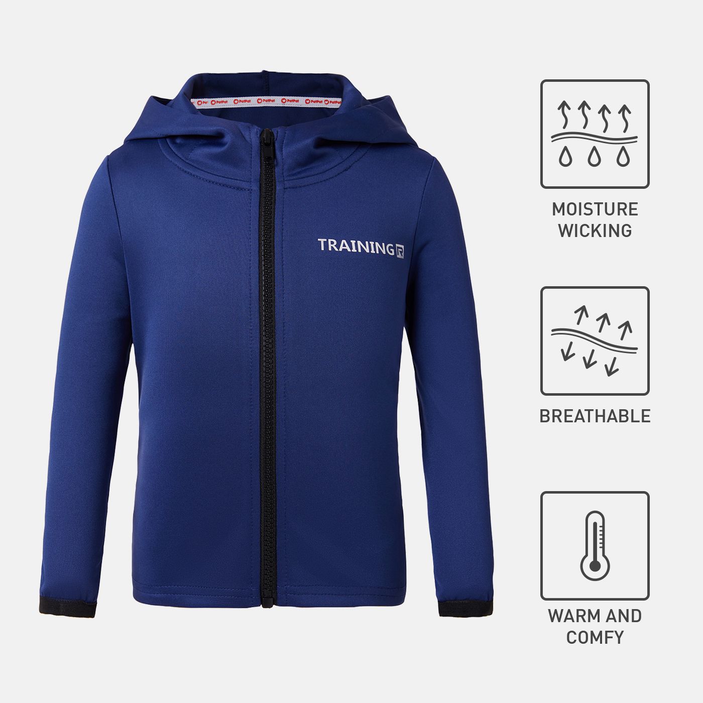 

Activewear Toddler Boy Letter Print Zipper Design Hooded Jacket