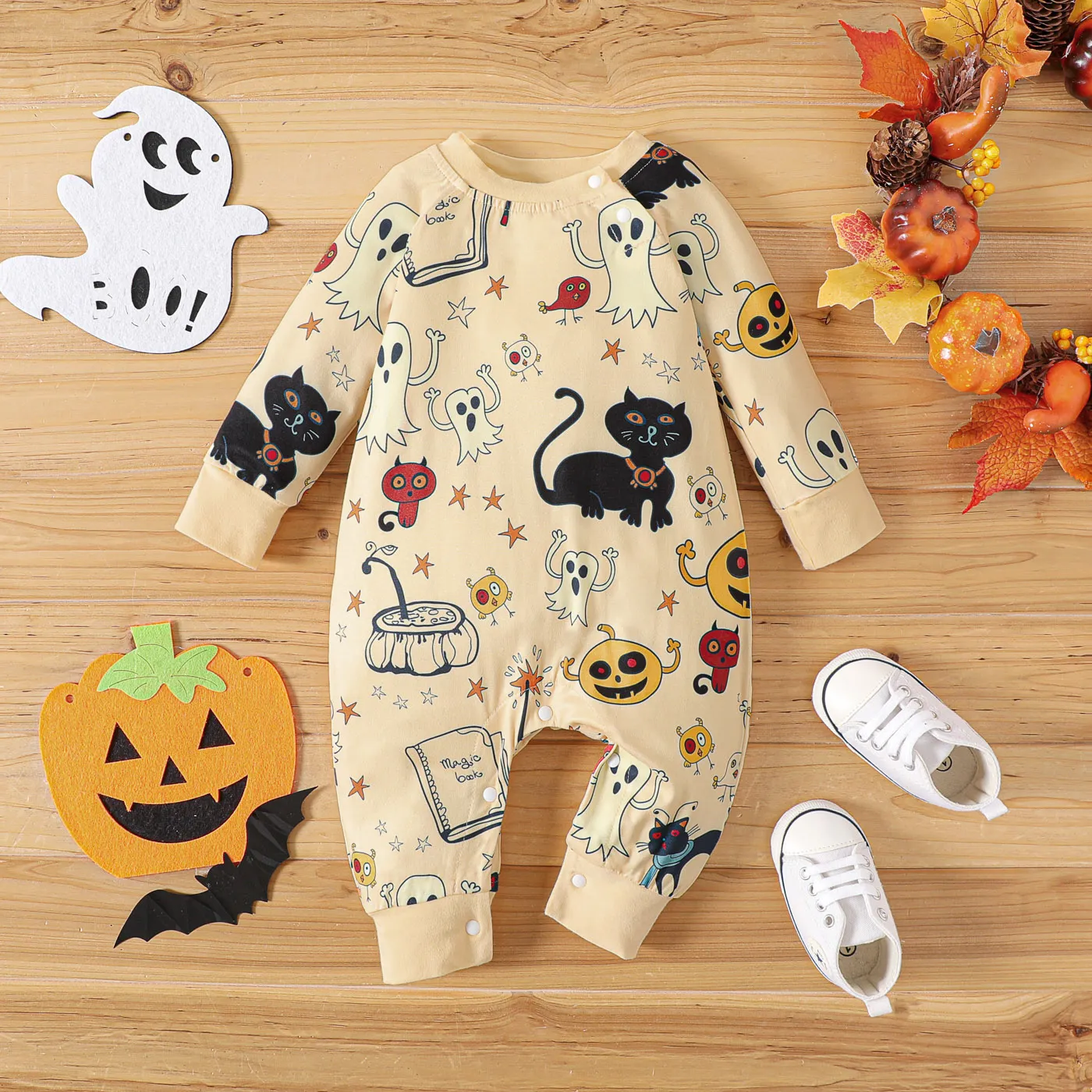 

Halloween Baby Boy/Girl Long-sleeve Allover Print Jumpsuit