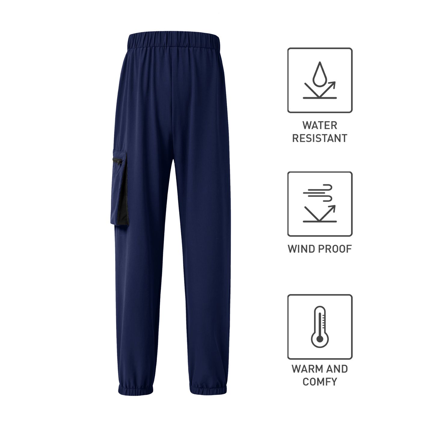 Activewear Kid Boy Solid Color Pocket Design Elasticized Pants