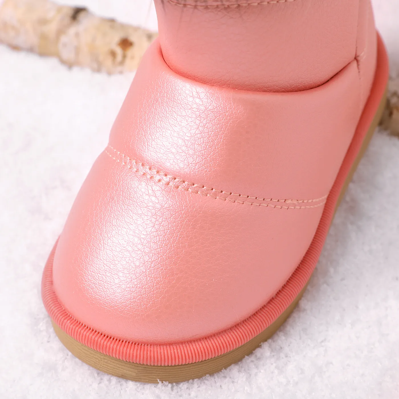 Toddler / Kid Fluffy Trim Velcro Solid Thermal Snow Boots  image 5