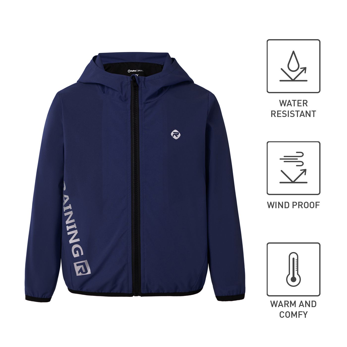 

Activewear Toddler Boy Letter Print Hooded Jacket
