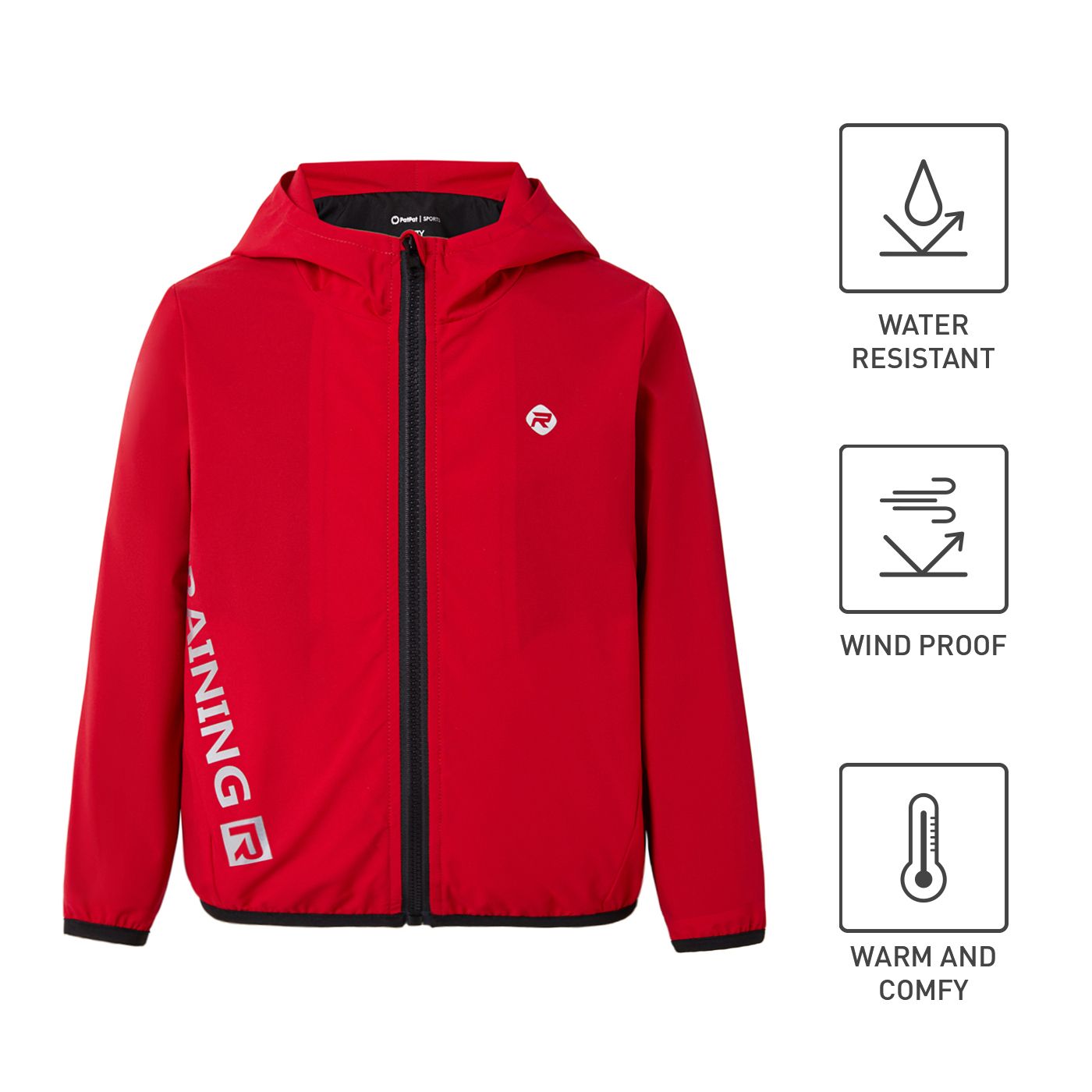

Activewear Toddler Boy Letter Print Hooded Jacket