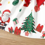 Toddler Girl Christmas Graphic Bowknot Design Splice Long-sleeve Dress  image 5