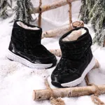 Toddler / Kid Fleece Lined Waterproof Black Thermal Snow Boots Black image 2