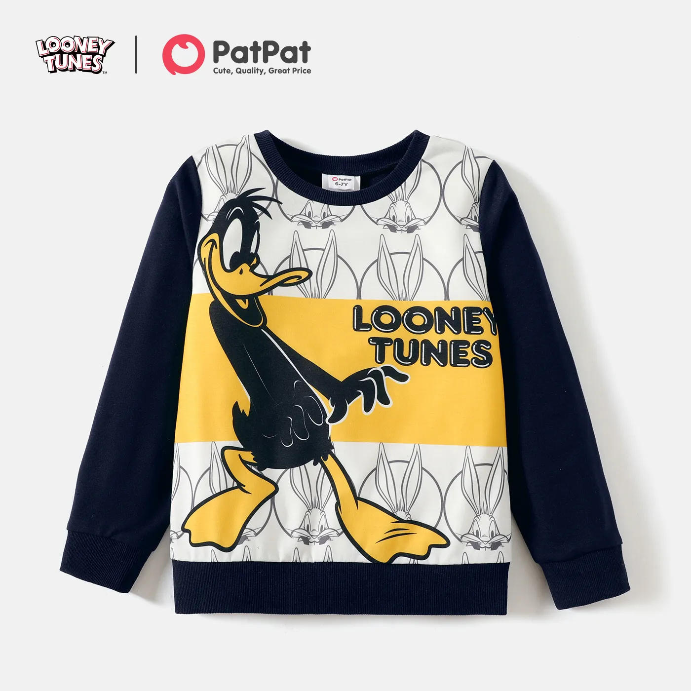

Looney Tunes Kid Boy Letter Print Colorblock Pullover Sweatshirt