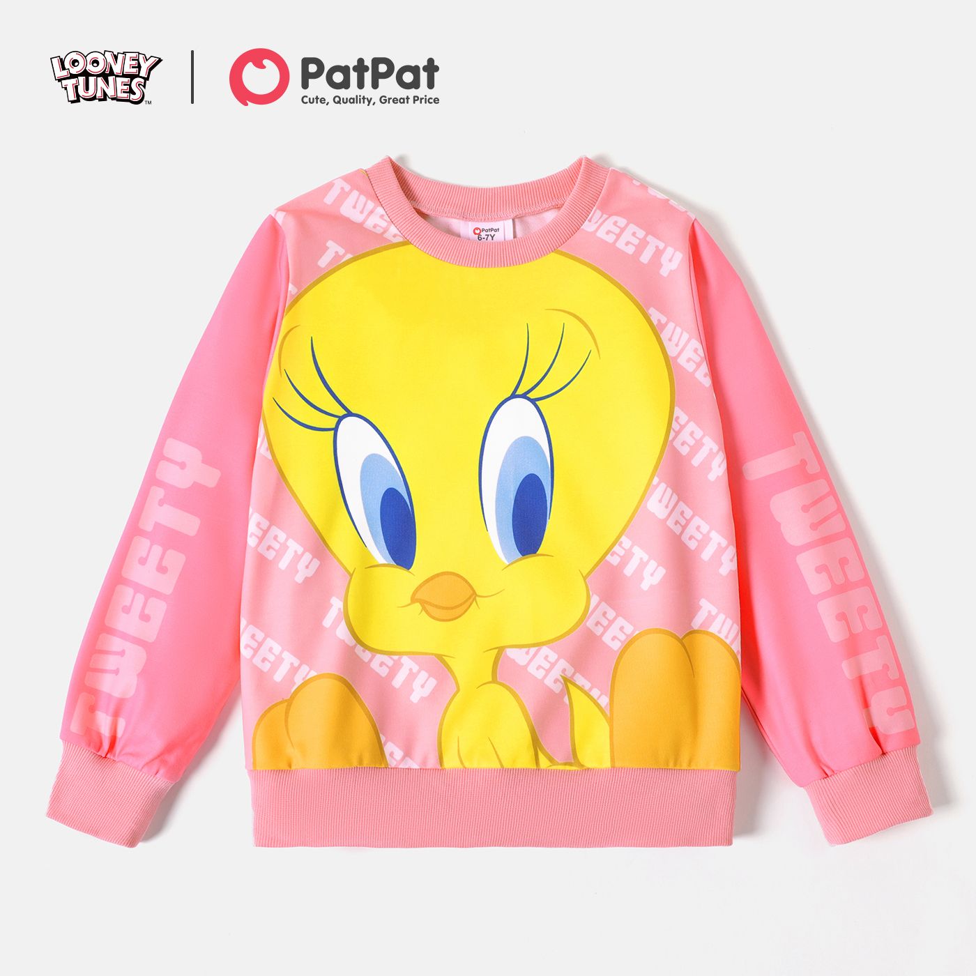 

Looney Tunes Kid Girl Tweety Print Pink Pullover Sweatshirt