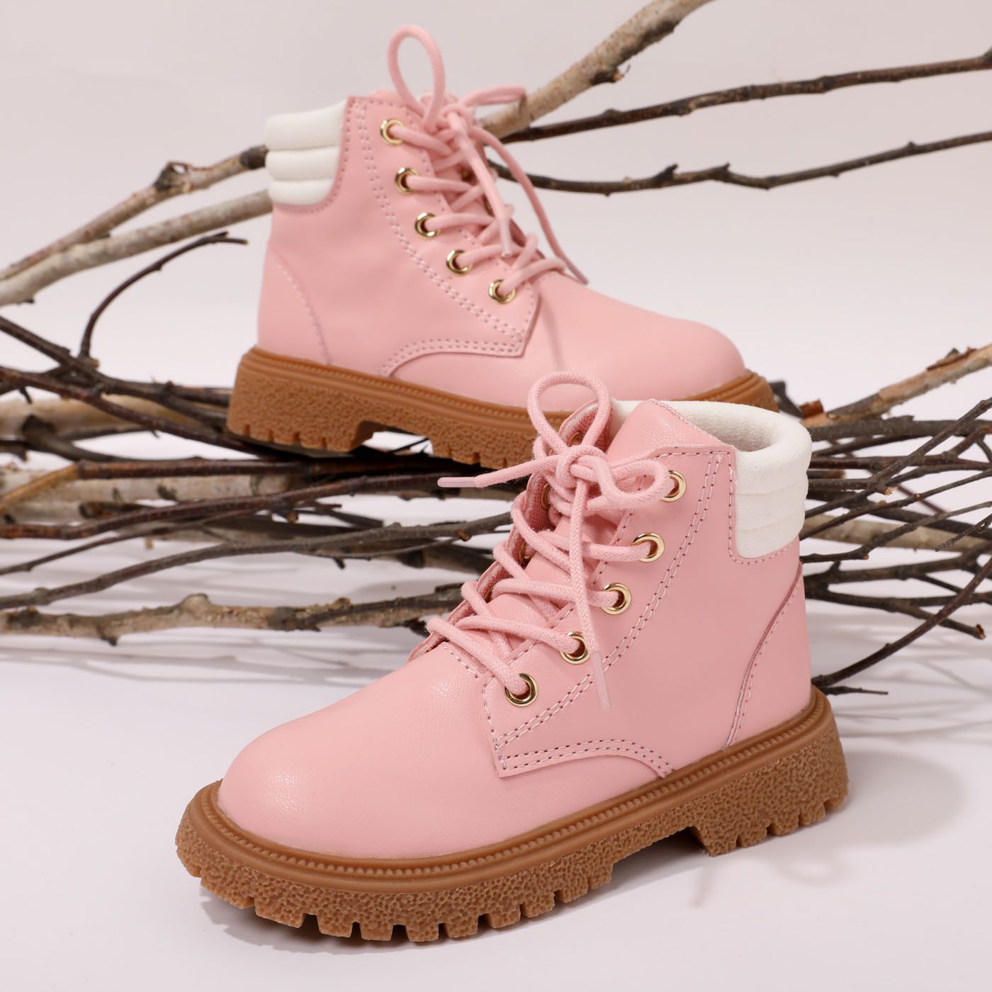 

Toddler / Kid Color Block Lace Up Boots