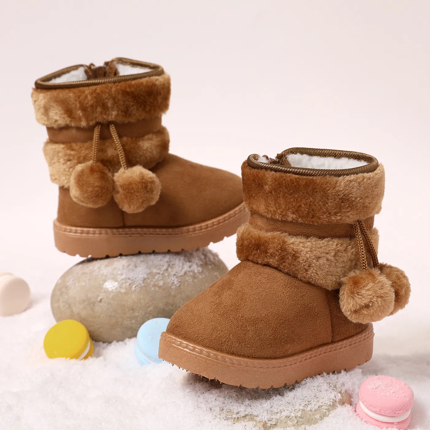 Toddler / Kid Pom Pom Decor Fleece Lined Thermal Snow Boots  image 3