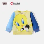 Looney Tunes Baby Boy/Girl Cartoon Print Colorblock Long-sleeve Sweatshirt LightYellow