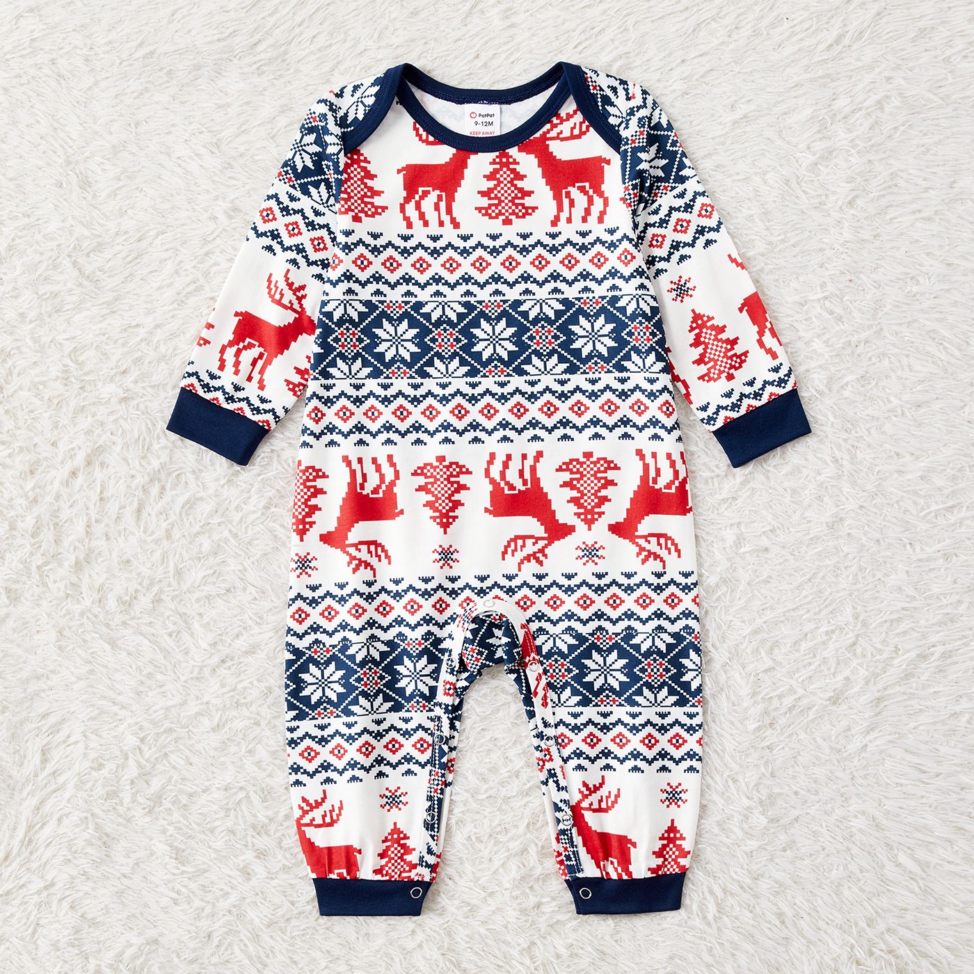 Christmas Family Matching Allover Print Long-sleeve Pajamas Sets (Flame Resistant)