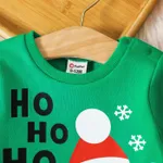 عيد الميلاد طفل رضيع سانتا طباعة رسالة خضراء كنزة صوفية طويلة الأكمام  image 3