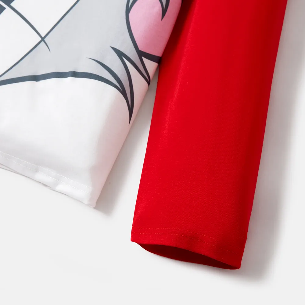 Tom and Jerry Family Matching Red Christmas Graphic Raglan-sleeve Pajamas Sets (Flame Resistant)  big image 10