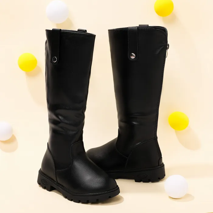 Toddler / Kid Minimalist Black Back Zipper Boots