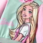 Barbie 2pcs Toddler Girl Character Print Colorblock Hoodie Sweatshirt and Pants Set  image 2