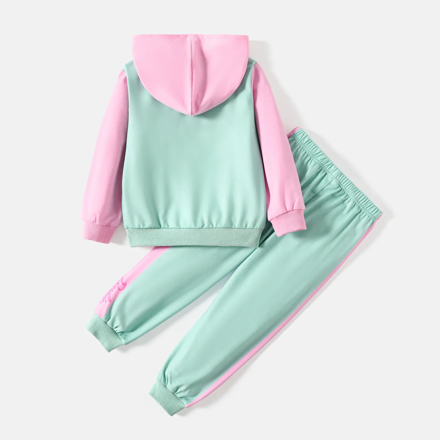 Barbie 2pcs Toddler Girl Character Print Colorblock Hoodie Sweatshirt and Pants Set  image 3