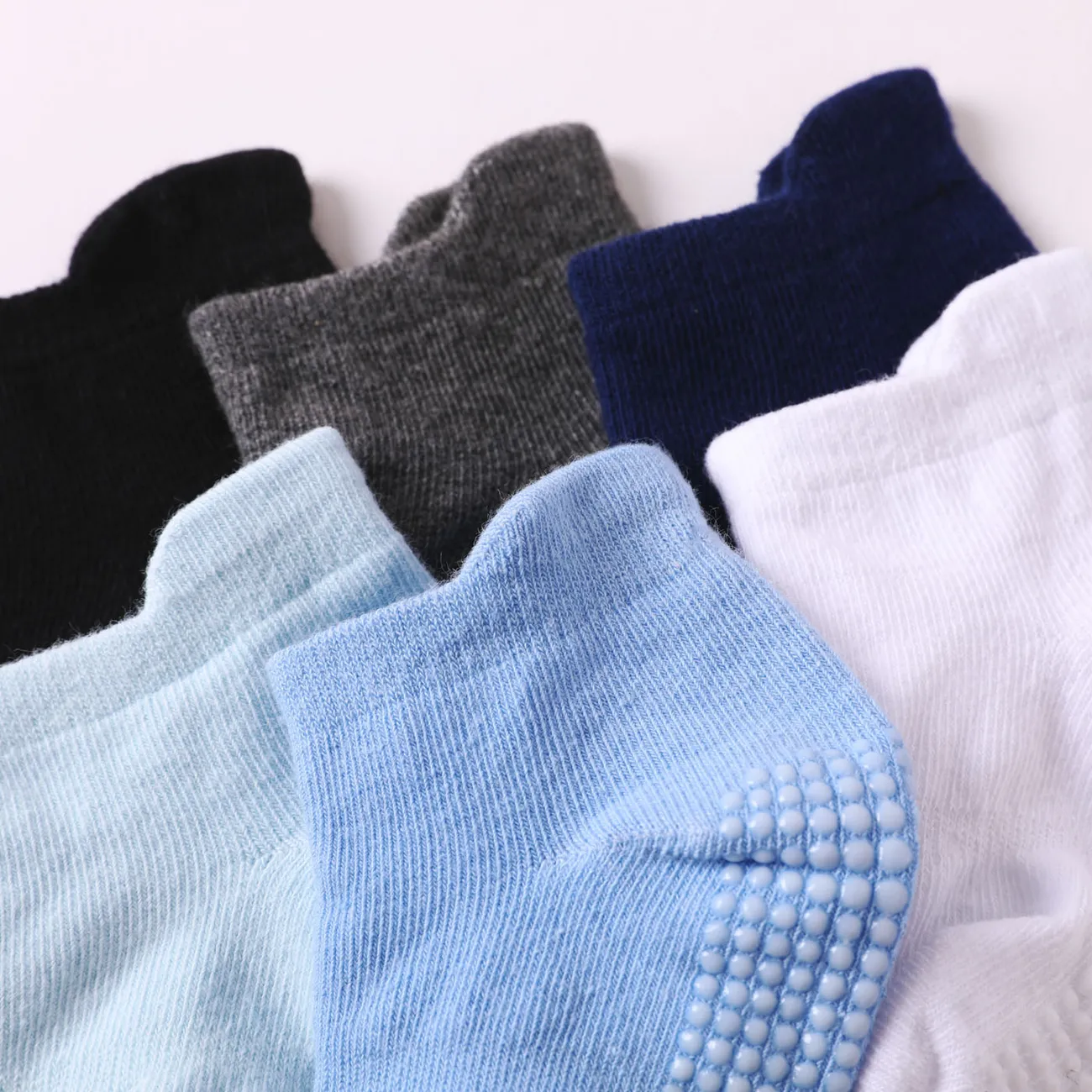 6 paires de chaussettes solides antidérapantes pour bébé/tout-petit Multicolore big image 1