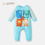 Harry Potter Baby Boy/Girl Striped Long-sleeve Graphic Jumpsuit Sky blue